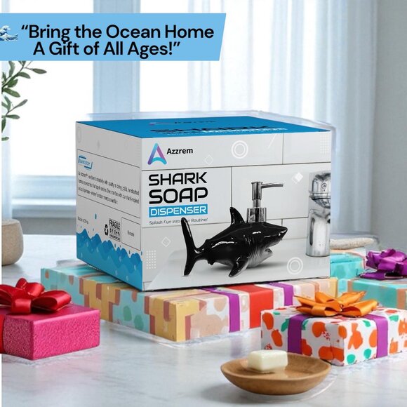 Shark Soap Dispenser for Cute Bathroom Decor - Kids soap Dispenser Gift for Shar - Picture 7 of 7